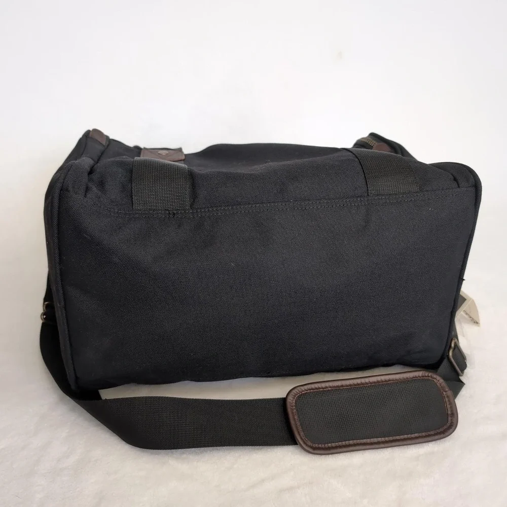 New Vintage Eddie Bauer Duffel Bag Black Nylon Carry On Travel Weekender Luggage